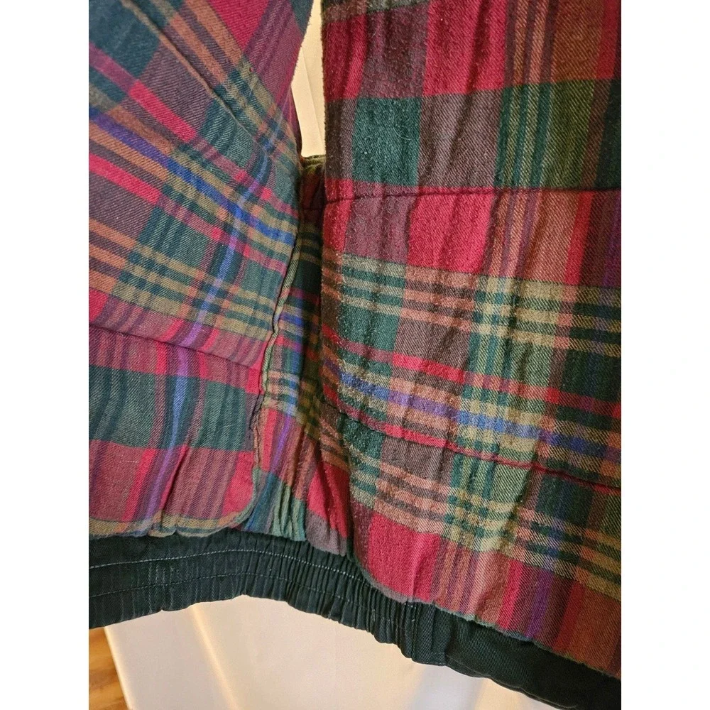 Totes Weather Protectors Vintage Utility Vest Flannel Lined Green